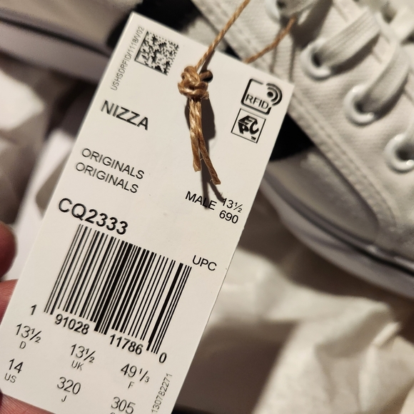 Adidas nizza sneaker shoe mens size 14 black white - Picture 5 of 10